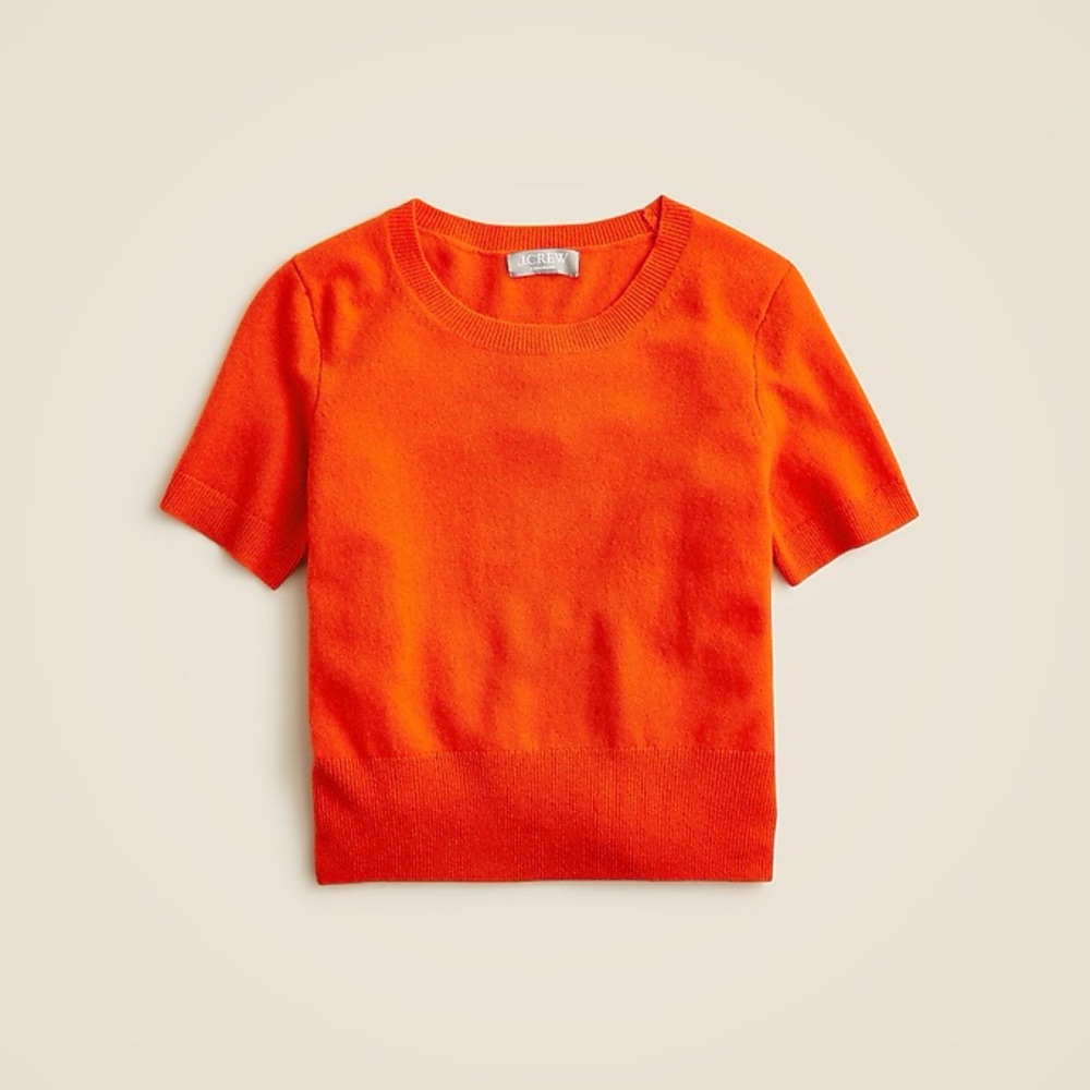 NWT J. Crew Cashmere shrunken T-shirt in aperitif red large